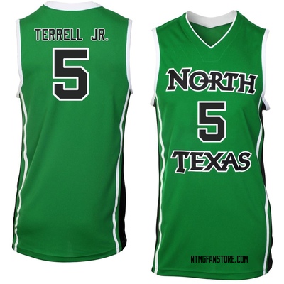 Men's David Terrell Jr. North Texas Mean Green Replica Basketball Jersey - Green