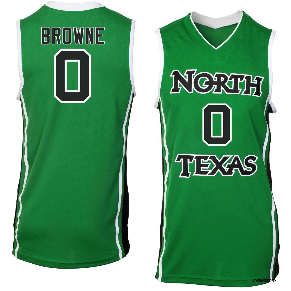 Men's Rasheed Browne North Texas Mean Green Replica Basketball Jersey - Green