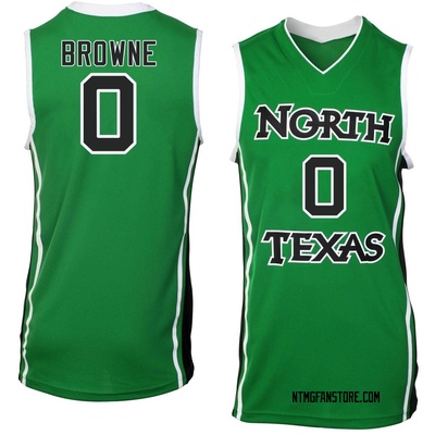 Men's Rasheed Browne North Texas Mean Green Replica Basketball Jersey - Green