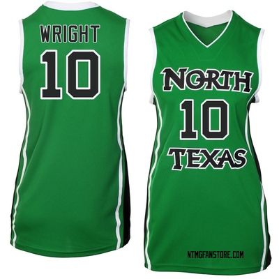 Women's Atin Wright North Texas Mean Green Replica Basketball Jersey - Green