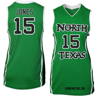 Women's Rubin Jones North Texas Mean Green Replica Basketball Jersey - Green